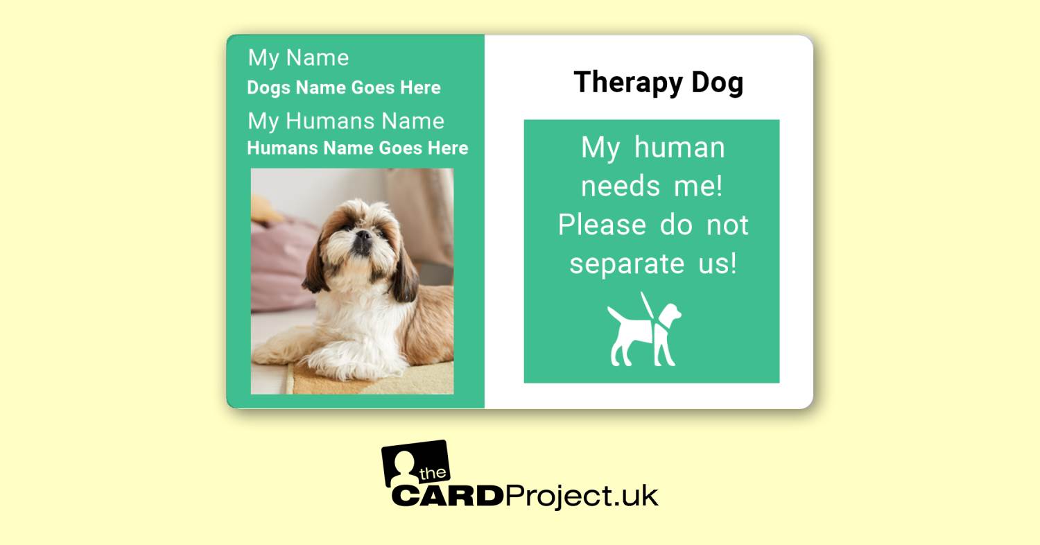 Therapy Dog Photo ID Single Sided Card